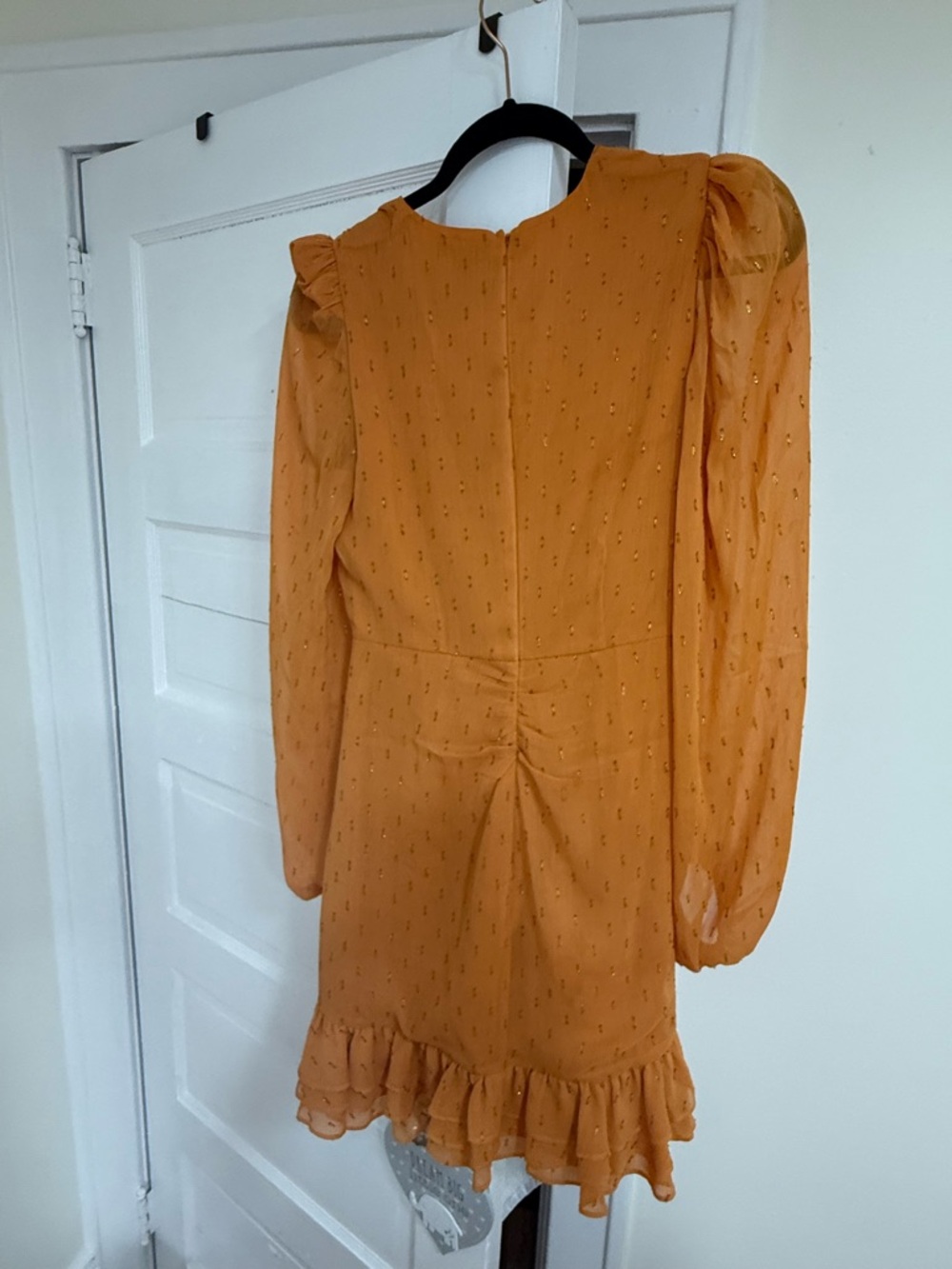 Express Golden Orange V-Neck Mini Dress